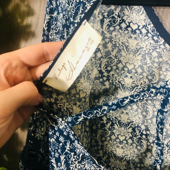 _🌼3/$30🌼Vintage Havana Printed Long Sleeve Open Back Top Medium - Picture 12 of 16